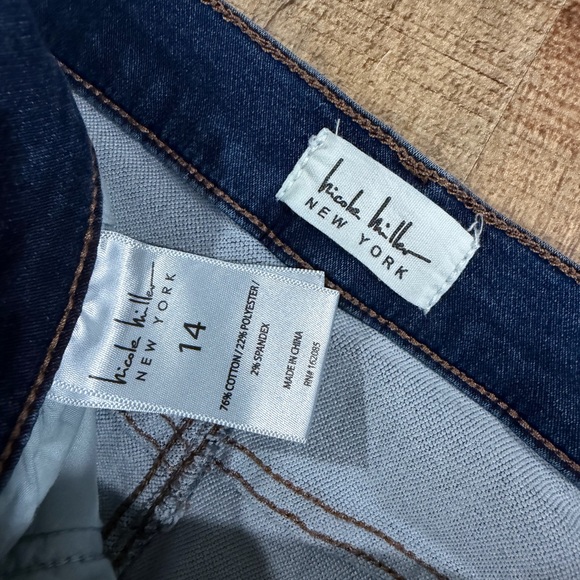 Nicole Miller Soho High Rise Dark Blue Bootcut Flare  Jeans Size 14 - Picture 4 of 5